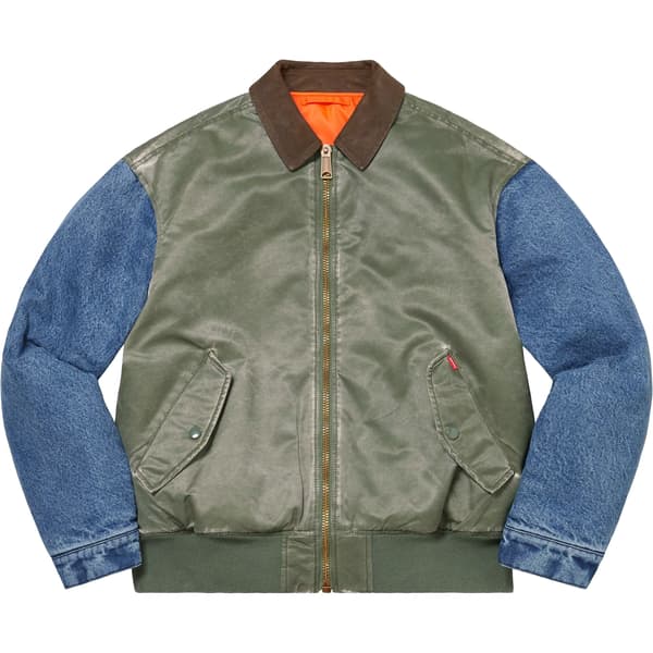 Supreme Denim Sleeve MA-1 - Olive (front)