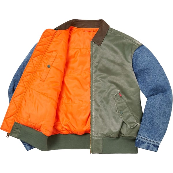Supreme Denim Sleeve MA-1 - Olive (front)