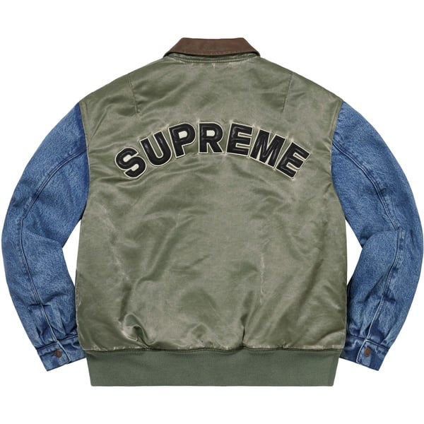 Supreme Denim Sleeve MA-1 - Olive (front)