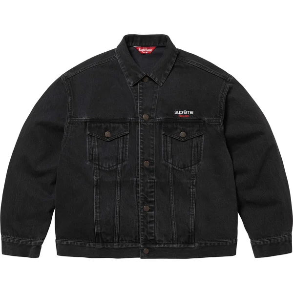 Supreme Denim Trucker Jacket - Black (front)