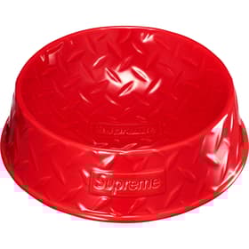 Supreme Diamond Plate Dog Bowl Red