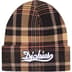 Supreme Dickies Beanie - Black Plaid (front)