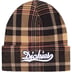 Supreme Dickies Beanie - Black Plaid (front)