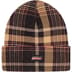 Supreme Dickies Beanie - Black Plaid (front)