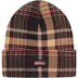 Supreme Dickies Beanie - Black Plaid (front)
