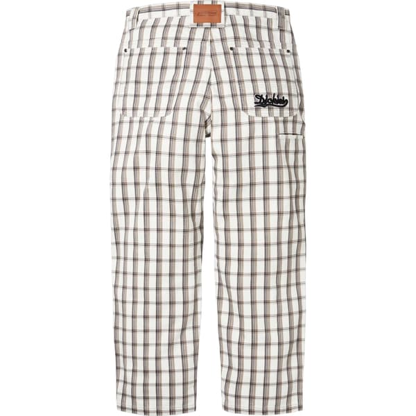 Supreme Dickies Double Knee Baggy Jean - White Plaid (front)