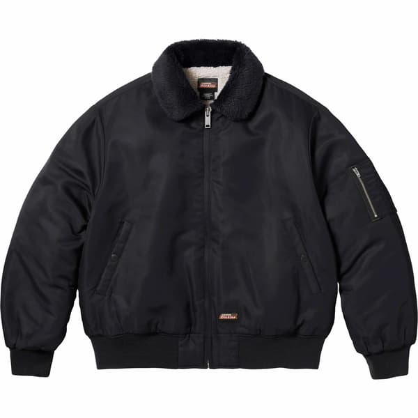 Supreme Dickies Fur Collar Bomber Jacket - Black (front)