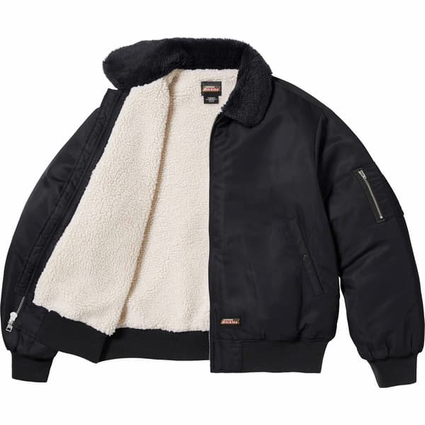 Supreme Dickies Fur Collar Bomber Jacket - Black (front)