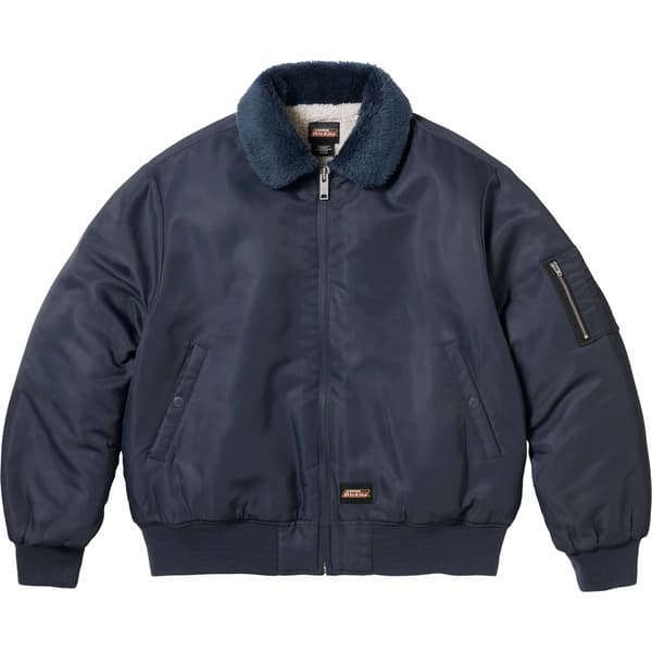 Supreme Dickies Fur Collar Bomber Jacket - Navy (front)