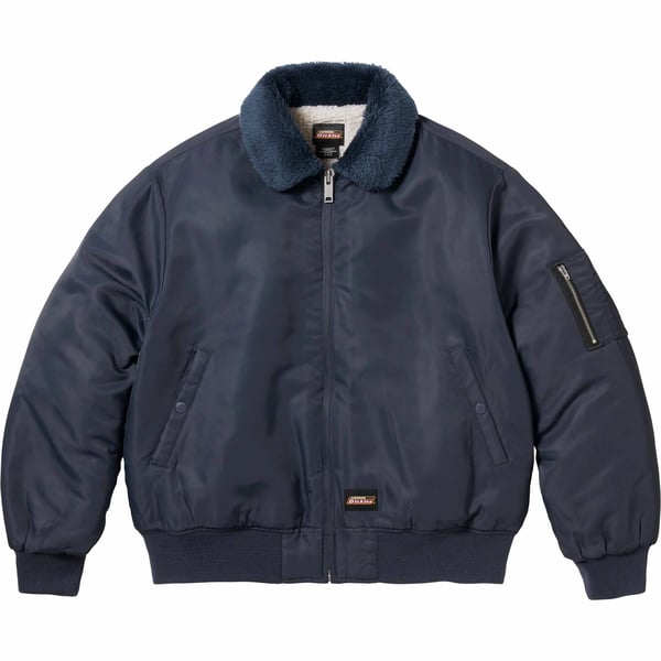 Supreme Dickies Fur Collar Bomber Jacket - Navy (front)