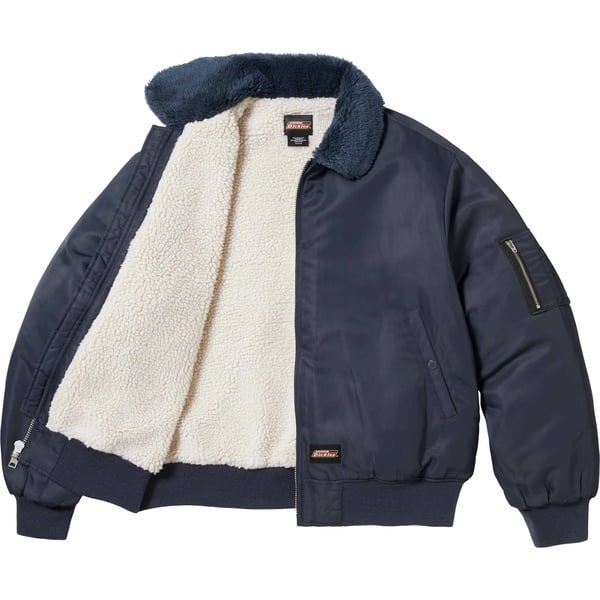 Supreme Dickies Fur Collar Bomber Jacket - Navy (front)