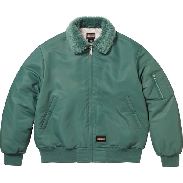 Supreme Dickies Fur Collar Bomber Jacket - Work Green (front)