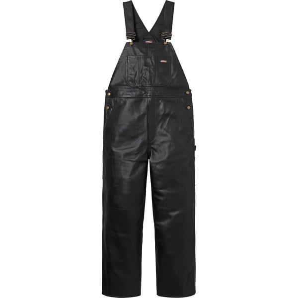 Supreme Dickies Leather Overalls - Black (front)