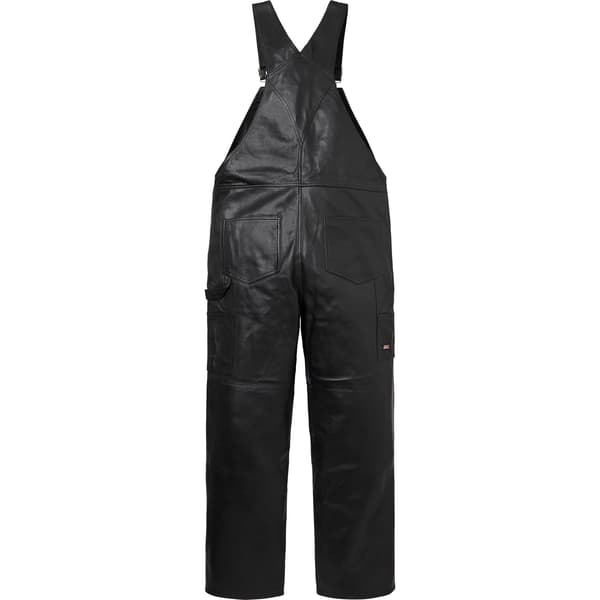 Supreme Dickies Leather Overalls - Black (front)