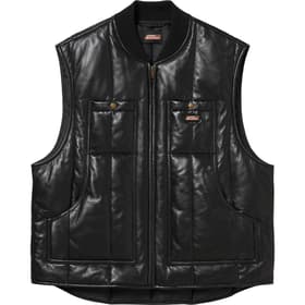 Supreme Dickies Leather Work Vest Black