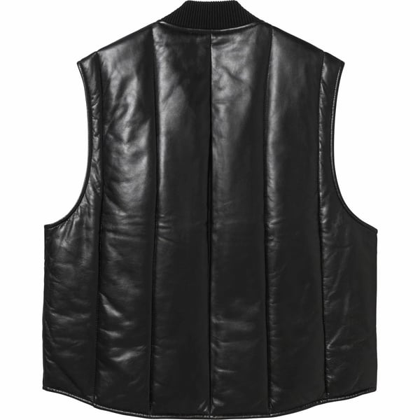 Supreme Dickies Leather Work Vest - Black (front)