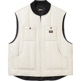 Supreme Dickies Leather Work Vest White