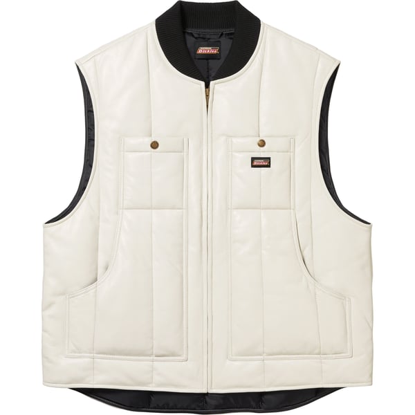 Supreme Dickies Leather Work Vest - White (front)