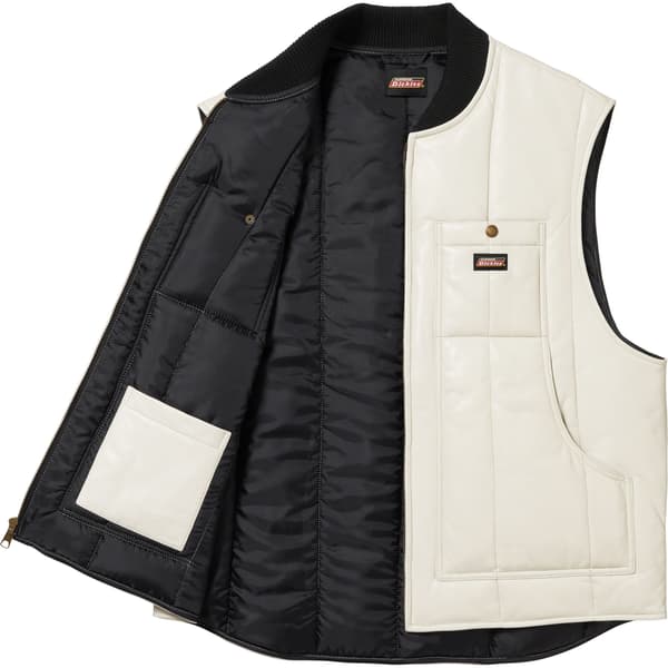 Supreme Dickies Leather Work Vest - White (front)