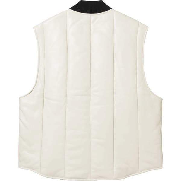 Supreme Dickies Leather Work Vest - White (front)