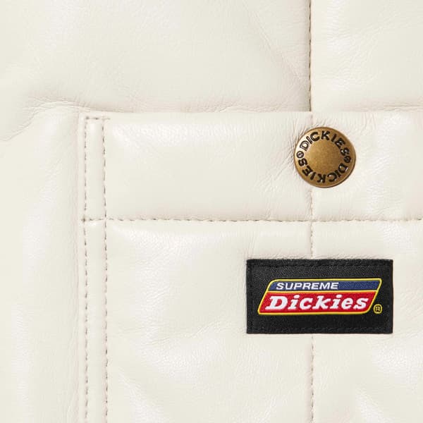 Supreme Dickies Leather Work Vest - White (front)