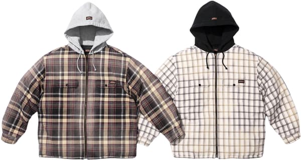 Supreme Dickies Plaid Hooded Zip Up Shirt - Product Image