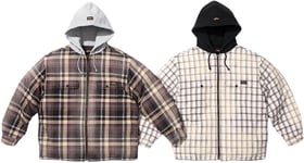 Supreme Dickies Plaid Hooded Zip Up Shirt