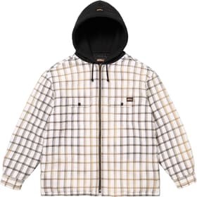 Supreme Dickies Plaid Hooded Zip Up Shirt White