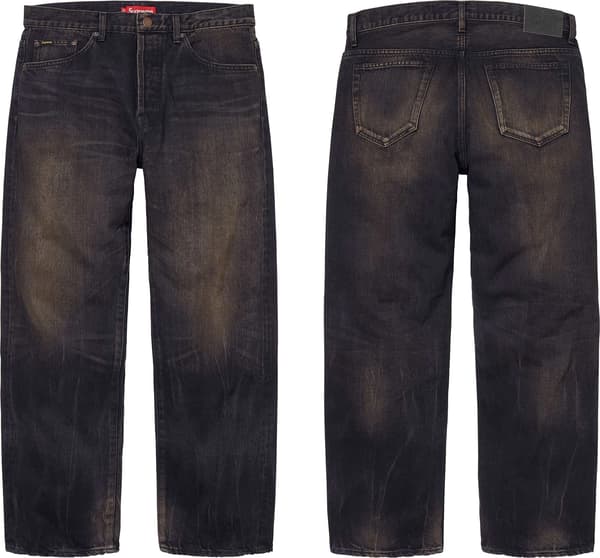 Supreme Distressed Loose Fit Selvedge Jean - Product Image