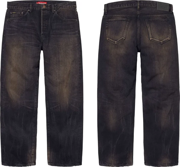 Supreme Distressed Loose Fit Selvedge Jean - Product Image