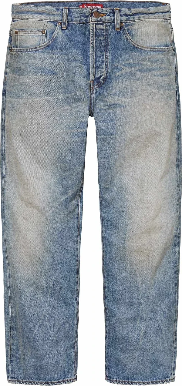 Supreme Distressed Loose Fit Selvedge Jean - Product Image