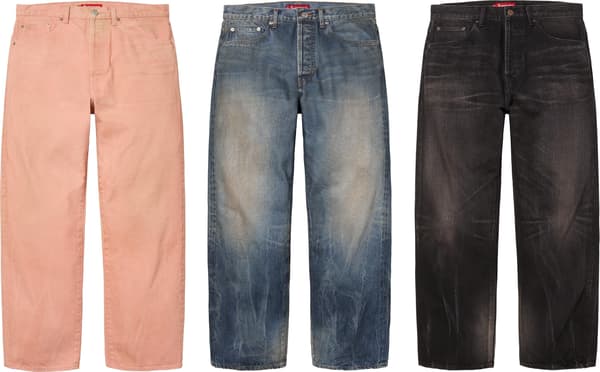 Supreme Distressed Loose Fit Selvedge Jean - Product Image