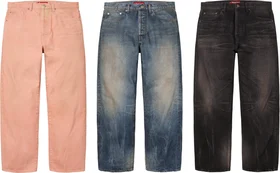 Supreme Distressed Loose Fit Selvedge Jean