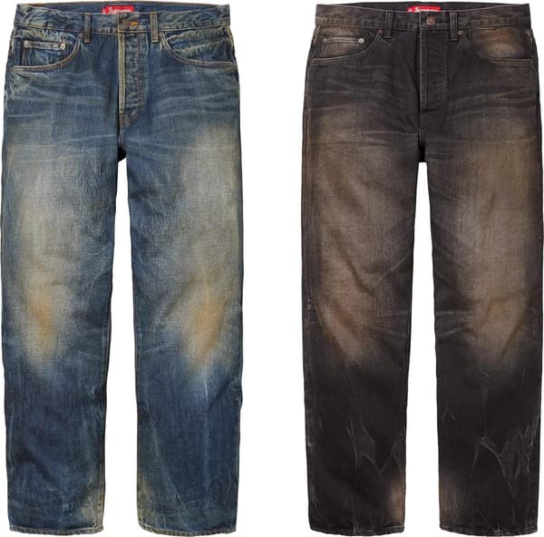 Supreme Distressed Loose Fit Selvedge Jean - Product Image