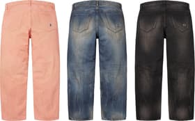 Supreme Distressed Loose Fit Selvedge Jean Group Shots