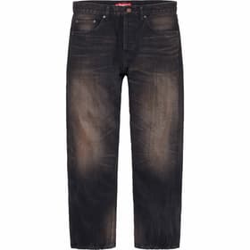 Supreme Distressed Loose Fit Selvedge Jean Washed Black