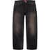 Supreme Distressed Loose Fit Selvedge Jean - Washed Black (front)