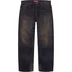 Supreme Distressed Loose Fit Selvedge Jean - Washed Black (front)