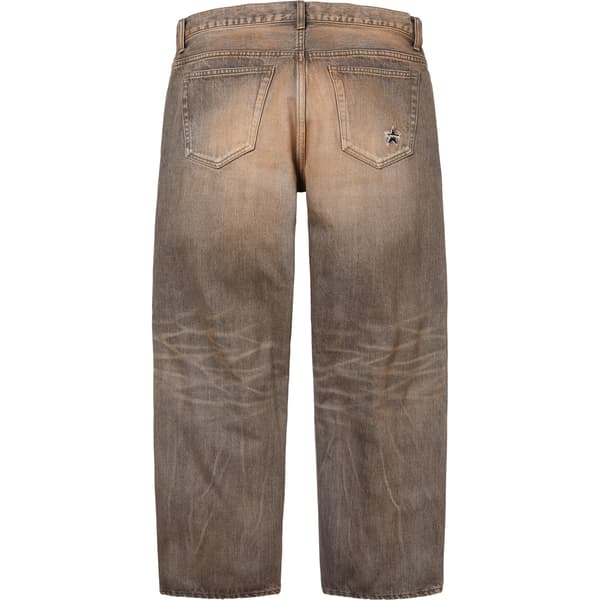 Supreme Distressed Loose Fit Selvedge Jean - Washed Grey (front)