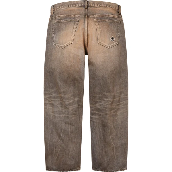 Supreme Distressed Loose Fit Selvedge Jean - Washed Grey (front)