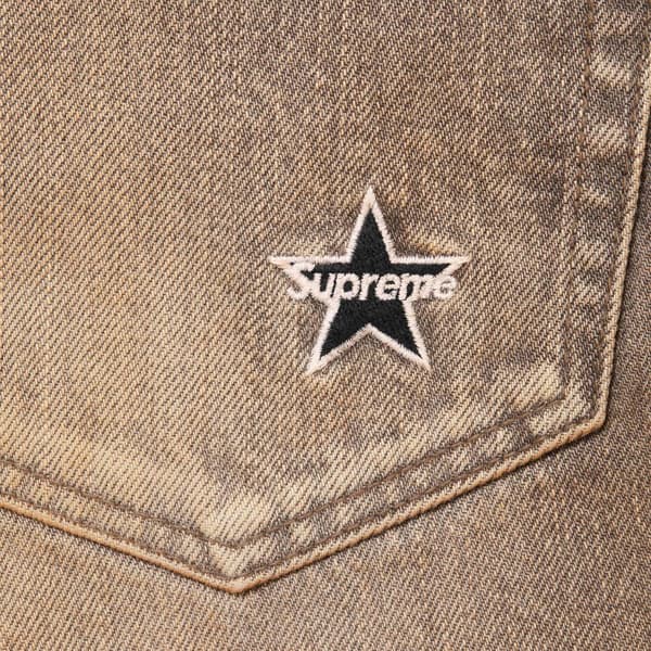 Supreme Distressed Loose Fit Selvedge Jean - Washed Grey (front)