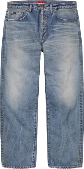 Supreme Distressed Loose Fit Selvedge Jean Washed Indigo