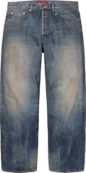 Supreme Distressed Loose Fit Selvedge Jean Washed Indigo