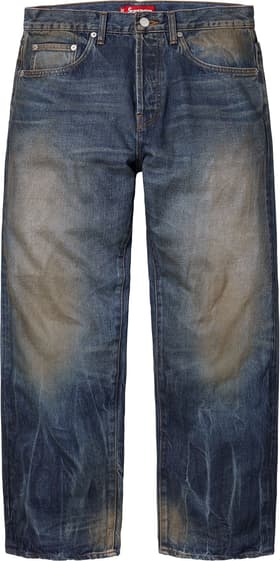 Supreme Distressed Loose Fit Selvedge Jean Washed Indigo