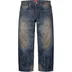 Supreme Distressed Loose Fit Selvedge Jean - Washed Indigo (front)