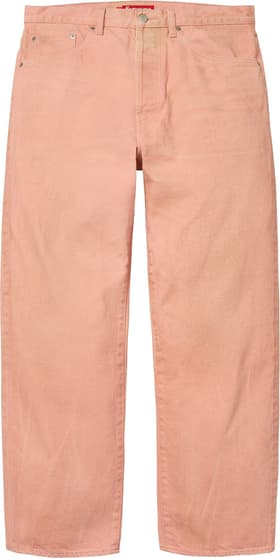 Supreme Distressed Loose Fit Selvedge Jean Washed Pink