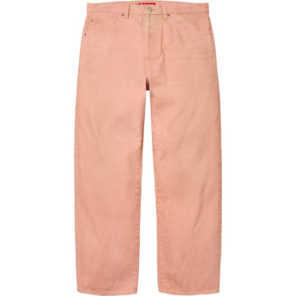 Supreme Distressed Loose Fit Selvedge Jean - Washed Pink (front)
