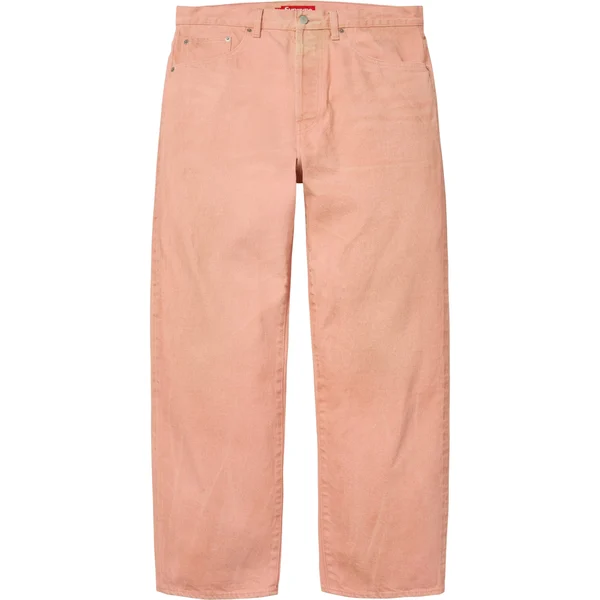 Supreme Distressed Loose Fit Selvedge Jean - Washed Pink (front)