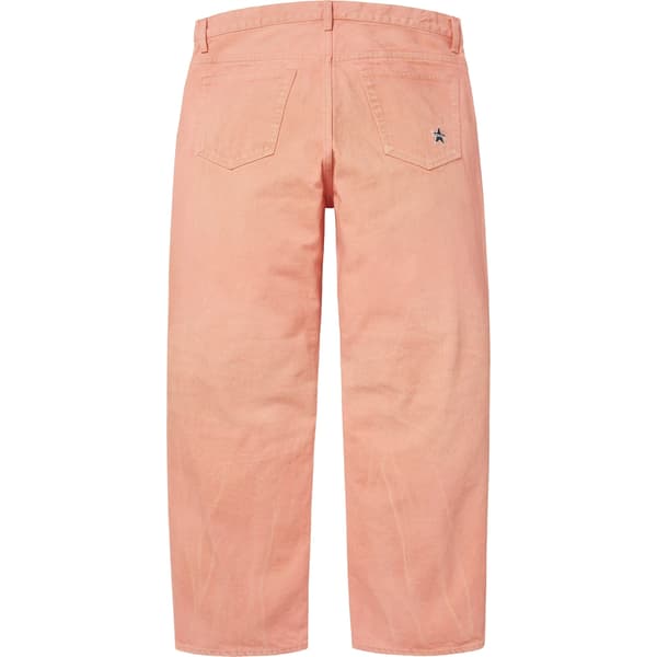 Supreme Distressed Loose Fit Selvedge Jean - Washed Pink (front)