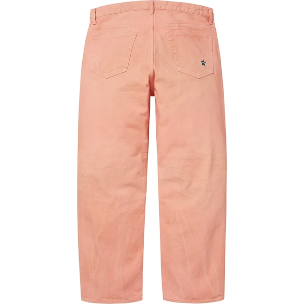 Supreme Distressed Loose Fit Selvedge Jean - Washed Pink (front)